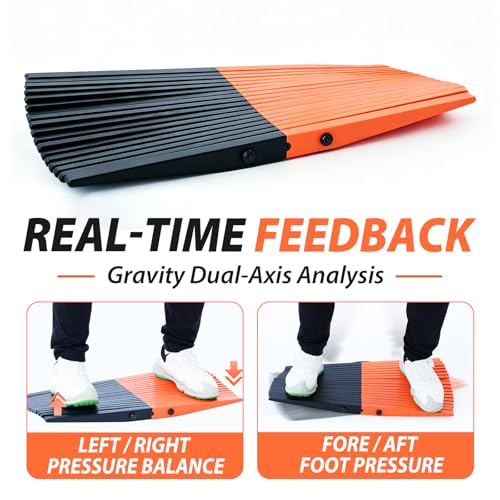 Golf Pressure Plate, Golf Balance Board Training Aid with Real-Time Feedback, Left/Right & Fore/Aft Golf Weight Shift Board - Boosts Speed & Distance, Golf Swing Trainer for Gravity Dual-Axis Analysis