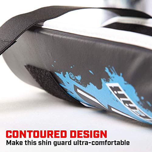 Revgear Kids Combat Series Shin Guards | High Performance Foam Padding | Durable and Lightweight - color: Blue, size: Large