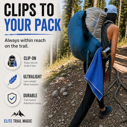 Backpacking Ultralight Quick Dry Microfiber Soft Fast Drying Hand and Face Towel Wash Cloth Camping Yoga Hiking Active Lifestyle Small (Blue, Small) - color: Blue, size: Small