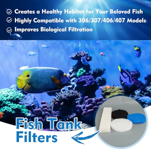 30 Pcs Filter Media Replacement Set with Quick Clear/Water Polishing Pads, Foam Pads, Fish Tank Filter Mesh Bags, Silicone Lube for Fluval Fx2 Fx4 Fx5 Fx6, Freshwater, Saltwater Aquariums