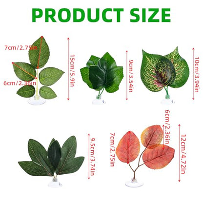 Betta Fish Plant Hammock - Aquarium Floating Leaf Decor with Suction Cup Beta Fish Hideout for Resting Simulating Habitat
