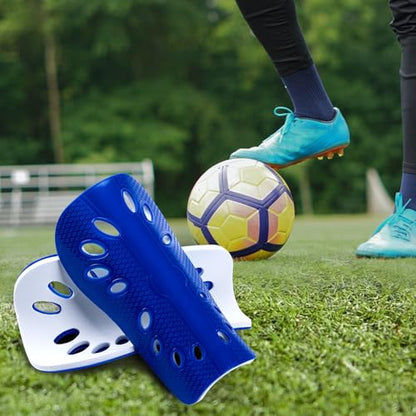 ANCIRS 2 Pair Soccer Shin Guards for Youth, Breathable Shin Guard Sleeves for Football Games, Protective EVA Cushion for Youth Men & Women - color: Blue & Black