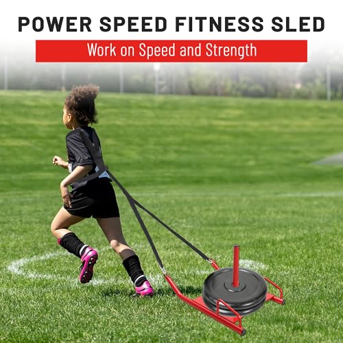 ECOTRIC Fitness Sled with Padded Harness for Athletic Exercise and Speed