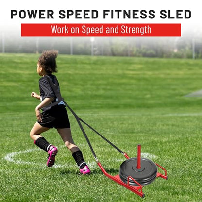ECOTRIC Fitness Sled with Padded Harness for Athletic Exercise and Speed