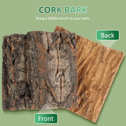 Toddmomy Reptile Cork Bark Background 8 Pieces 5.90X5.90X1.57 Inch Natural Terrarium Decor for Gecko Lizard Frog Climbing Habitat Aquarium