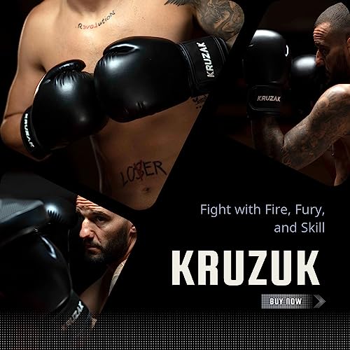 Kruzak Boxing Gloves for Men & Women, Sparring & Kickboxing Gloves, Muay Thai & MMA Gloves, 8-16 oz - color: Black, size: 8 oz