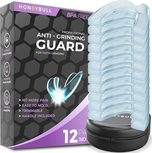 HONEYBULL Anti Grinding Night Guards, Custom Moldable Guards, 12 Pack Thick - size: Thick