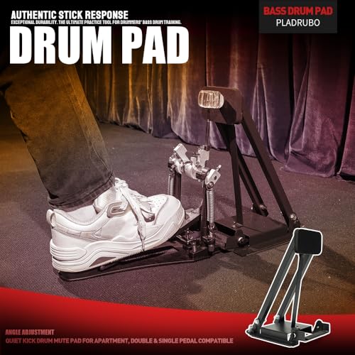 PALDRUBO Bass Drum Practice Pad – Foldable Kick Pedal Training Pad with High-Density Rubber for Realistic Rebound and Silent Practice