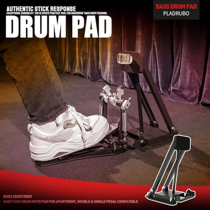 PALDRUBO Bass Drum Practice Pad – Foldable Kick Pedal Training Pad with High-Density Rubber for Realistic Rebound and Silent Practice