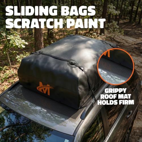 Mockins 16 Cu Ft Weatherproof No Rack Rooftop Cargo Carrier Bag 45"x34"x18" | Rooftop Cargo Bag for Top of Car | Car Topper Luggage Carrier Waterproof Set w/ Accessories | Vehicle Soft-Shell Carriers - size: Bag: 45"x34"x18"