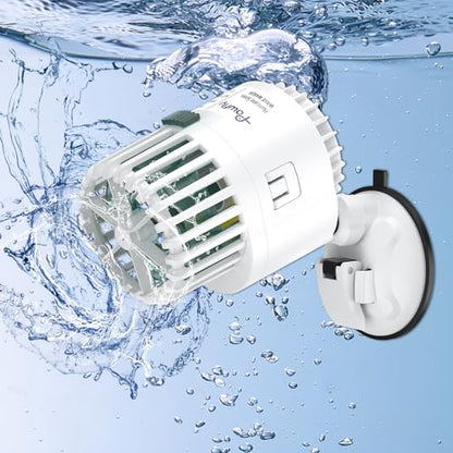 Pawfly Wave Maker for Aquarium, 2000 GPH 10W Aquarium Powerhead, Quiet Submersible Wavemaker for Fish Tanks up to 150 Gallons, Water Circulation Pump with Strong Suction Cup Base - size: for Tanks up to 150 Gallons