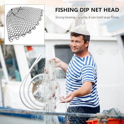 FRCOLOR Silicone Mesh Fishing Net Replacement, Foldable Fish Net Bag Without Handle, Lightweight Black Silicone Fish Netting for Freshwater and Saltwater Fishing
