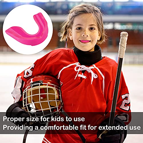 BBTO 6 Pack Kids Youth Mouth Guard for Football Sports, Boys Girls Mouthguard with Case, Soft Mouth Guard for Hockey Boxing Basketball, Ages 4+ - color: Red, Blue, White, Black, Yellow, Pink