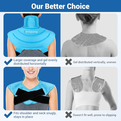 Comfytemp Ice Pack for Neck Shoulders Pain Relief (Small, Bright Blue) - color: Bright Blue, size: Small