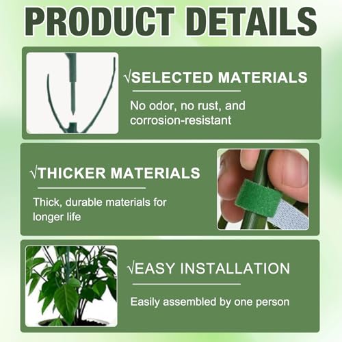 5 Pack Stackable Plant Support Stakes, Stackable Monstera Plant Support Stakes for Indoor Outdoor Plants, Stem Holder Structures Frame, Plant Sticks for Vine Training Stem Stabilization