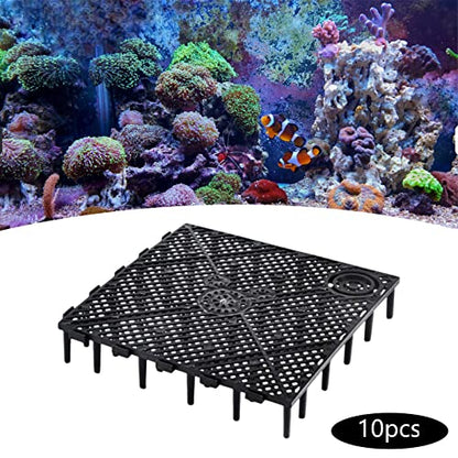 10 Pcs Aquarium Filter Bottom Tray Grid Aquarium Fish Tank Divider Premium Aquarium Filter Plate for Tank Bottom - Efficient Sand Gravel Board