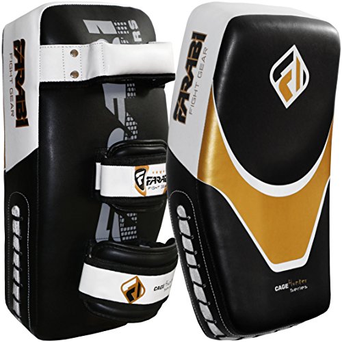 Farabi kick Shield Thai pad MMA Muay Thai Shield Curved Pads Martial Art Training Pads Boxing Strike pad Curved Arm Pad MMA Focus pad Muay Punch Shield - size: Pair