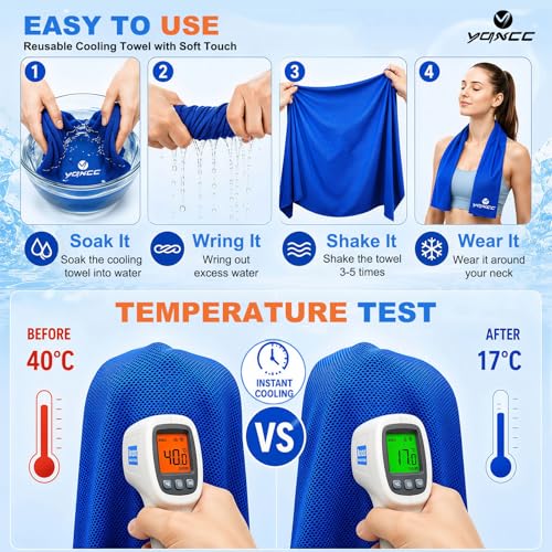 YQXCC 4 Pack Cooling Towels (40"x12"), Ice Cool for Neck & Face - color: 2 Light Gray/ 2 Dark Gray