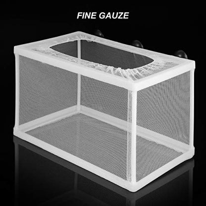 TEHAUX Transparent Fish Breeding Box, Multifunctional Plastic Aquarium Hatching Cases with Suction Cups for Shrimp Guppy Clownfish Aggressive Fish, Easy to Install, White 2pcs