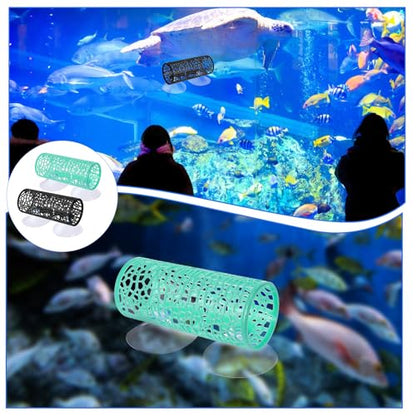 2 PCS Betta Fish Tunnel Tube, Betta Fish Toys Black Bettas Fishs Tunnel Hammock Bettas Tunnels Swim Tube, Soft Edged Bettas-Hammock Bed Bettas-Tank Accessories with Suction Cups for Crayfish Shrimps