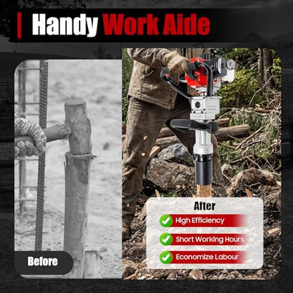 Bepritm Gas Powered T Post Driver, 32.7CC 2-Stroke Fence Post Pile Driver Gasoline Piling w/Conversion Head and Two Sleeves, 7000RPM Portable Petrol Piledriver (32.7CC 2 Stroke Style A) - color: 32.7cc 2 Stroke Style a