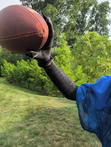 COOLOMG Football Forearm Pad with Stick Grips - color: Black Pair, size: Small