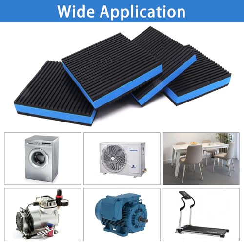4 Pack 4"x4"x7/8" Rubber Anti Vibration Pads for Washing Machine, Heavy Duty EVA Mechanical Vibration Isolation Pads for Washer, Dryer, Treadmill, Dryer Air Conditioner - size: 4" x 4" x 7/8"