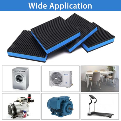 4 Pack 4"x4"x7/8" Rubber Anti Vibration Pads for Washing Machine, Heavy Duty EVA Mechanical Vibration Isolation Pads for Washer, Dryer, Treadmill, Dryer Air Conditioner - size: 4" x 4" x 7/8"