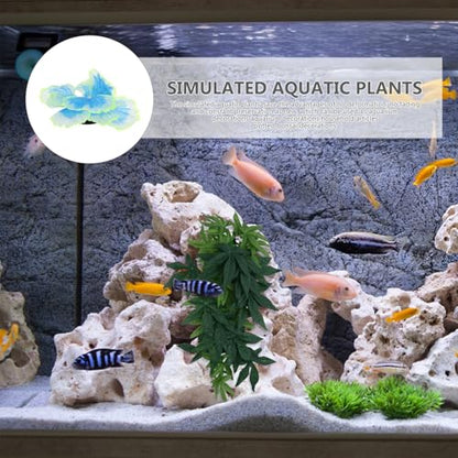 YARNOW Artificial Aquatic Plant Aquarium Decor Blue Silicone Water Grass Model Fish Tank Landscape Decoration for Freshwater Aquariums