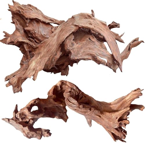 Natural Large Aquarium Driftwood for Fish Tanks & Reptile Terrariums – 100% Safe Fish Tank Decorations, 2-Piece 10-14 Inch Unique Twisted Branches Low Tannin, Easy to Sink