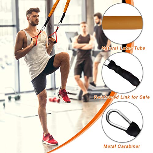 14 PCS Exercise Resistance Bands with Handles Set, Workout Bands for Men