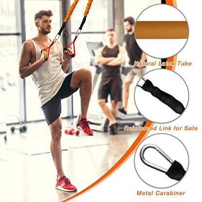 14 PCS Exercise Resistance Bands with Handles Set, Workout Bands for Men
