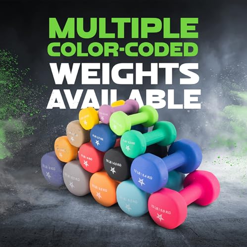 Yes4All Neoprene Dumbbells, Pairs and Sets with Rack for Home Workouts - color: B. Light Green - 3lbs - Pair, style: Pair