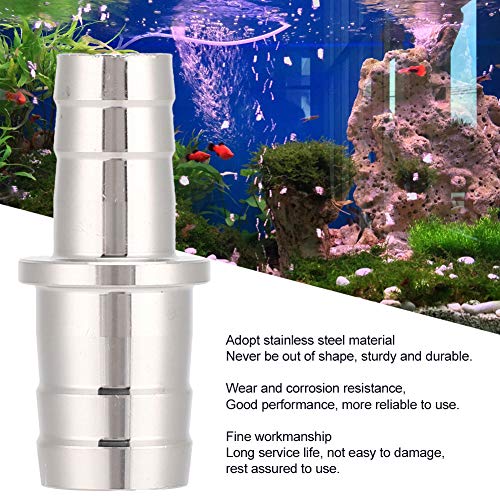 Aquarium Stainless Steel Water Pipe Adapter Fittings Joint Connector for Fish Tank12mm to 16mm (12 to 16mm stainless steel reducer)