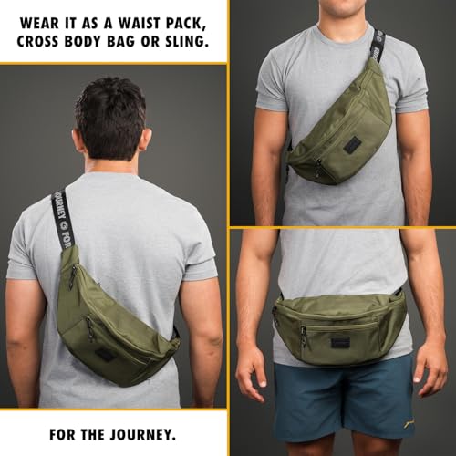 Gold BJJ Goshi Waist Pack - Jiu Jitsu Crossbody and Fanny Pack Bag for No-Gi Training with Wet Gear Storage (Olive) - color: Olive
