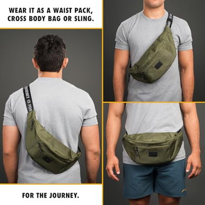 Gold BJJ Goshi Waist Pack - Jiu Jitsu Crossbody and Fanny Pack Bag for No-Gi Training with Wet Gear Storage (Black) - color: Black