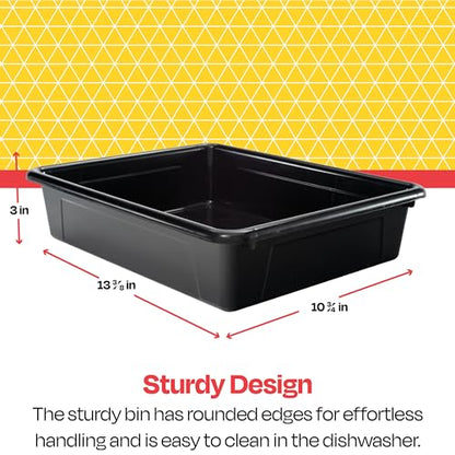 Storex Storage Tray, Letter Size, 10 x 13 x 3 Inches, Black (1 Tray only) (Pack of 4) - size: 13" x 10" x 3" (Pack of 4)