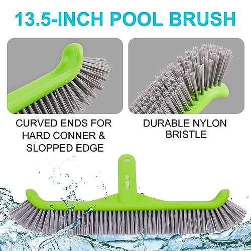 Deluxe Swimming Pool Cleaning Kit with Spa Jet Vacuum Cleaner,Brush, Semi-deep Skimmer Net & Adjustable 57.5-inch Pole,Ideal for Cleaning Above Ground,Inflatable Pools