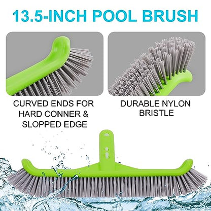 Deluxe Swimming Pool Cleaning Kit with Spa Jet Vacuum Cleaner,Brush, Semi-deep Skimmer Net & Adjustable 57.5-inch Pole,Ideal for Cleaning Above Ground,Inflatable Pools