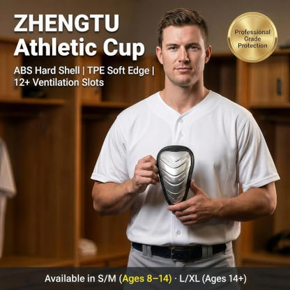 Youth Baseball Cup Boys & Men Athletic Cup Ages 8-14 & Adults - size: Small