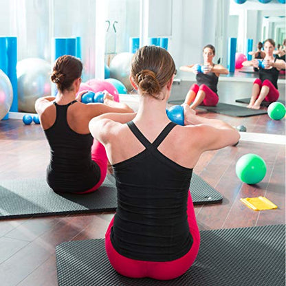 Yes4All Weighted Toning Balls for Exercise, Soft Medicine Balls for Exercise, Pilates, Yoga, Balance, Flexibility, 2-10lbs - color: F. 2lb - Blue, style: A. Smooth