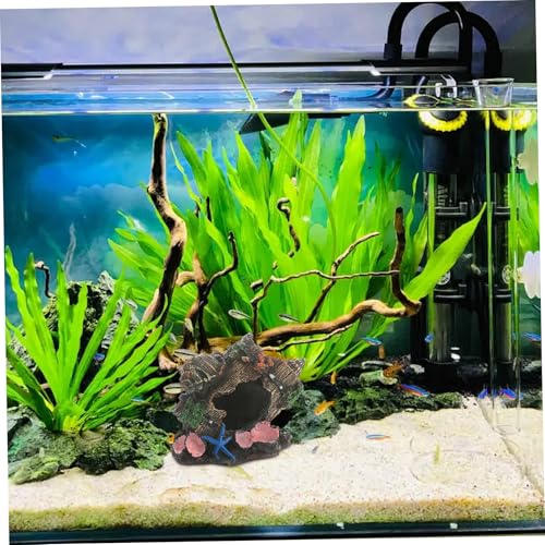 Fish Tank Hideout Broken Barrel Aquarium Hideout Resin Shipwreck Theme Fish Tank Cave for Aquarium Landscaping Decor