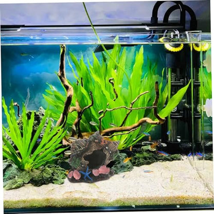 Fish Tank Hideout Broken Barrel Aquarium Hideout Resin Shipwreck Theme Fish Tank Cave for Aquarium Landscaping Decor