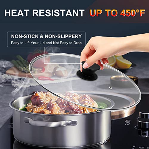 Walfos 2 Pack Universal Silicone Pot Lid Replacement Knob, Heat Resistant Pan Lid Holding Handles,BPA Free, Dishwasher Safe, Great for Slow Cookers, Skillets and Kitchen Cookware Covers