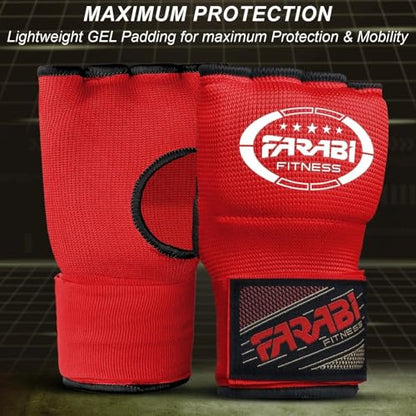 FARABI Kids Hybrid Boxing Inner Gloves Punching Boxing Gloves - color: Red