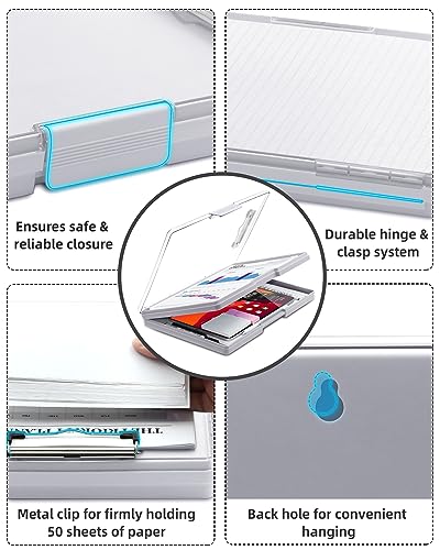 Clipboard with Storage, Nurse Dry Erase Clip Board, 8.5x11, Lvory - color: Lvory