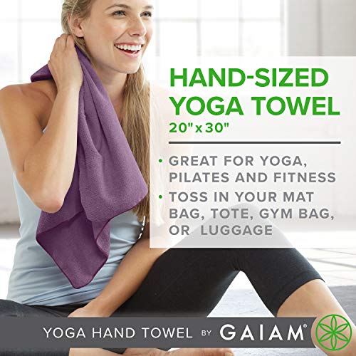 Gaiam Yoga Hand Towel, Microfiber, 30"x20" (Black/White) - color: Blue Shadow