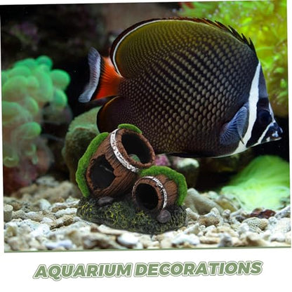 Holibanna Aquarium Decoration Resin Wine Barrel Ornament for Fish Tank Shrimp Cave Hideout and Aesthetic Decor for Betta Fish for Terrarium Garden and Aquatic Environments