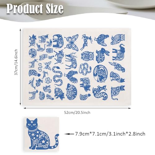SUPERDANT 5 Pcs Blue Jungle Animal Ceramic Transfer Paper Underglaze Water Decal Ceramic Decal Paper Pottery Transfer Sheet for Plate Cup Vase Decoration Blue - style: Jungle Animals