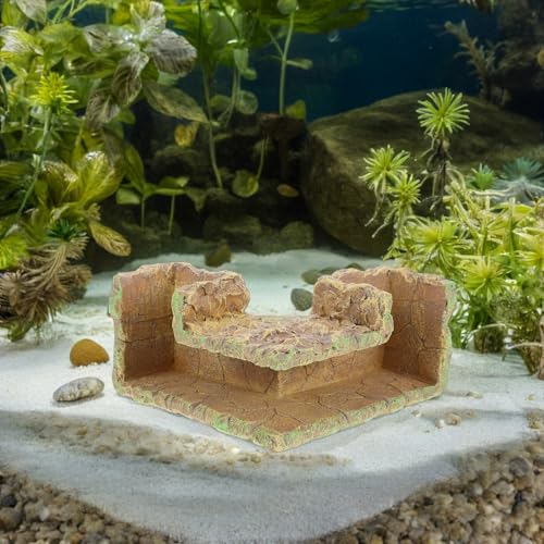 COLLBATH Aquarium Corner Cave Fish Tunnel Shelter Tube Shrimp Breeding Hideout Natural Stone Style Fish Tank Shrimp Hiding Habitat for Freshwater Tanks
